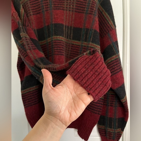 Christopher Hayes red plaid Shetland wool sweater- Men's XL - Picture 2 of 4
